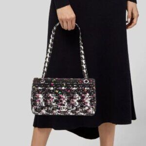 NWT CHANEL Classic Medium Tweed Double Flap Bag